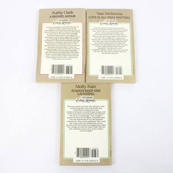 Lot of 3 Vintage Candlelight Ecstasy Romance Novels #356 379 383 Paperback 1985