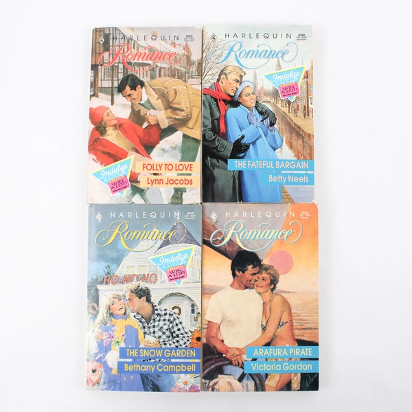 Lot of 4 Vintage Harlequin Romance Novels 1989 & 1990 Paperback