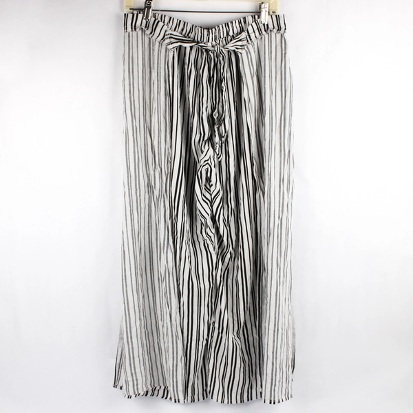 Boom Boom Jeans Black and White Striped Tie Waist Pants Women's Size Large