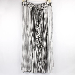 Boom Boom Jeans Black and White Striped Tie Waist Pants Women's Size Large