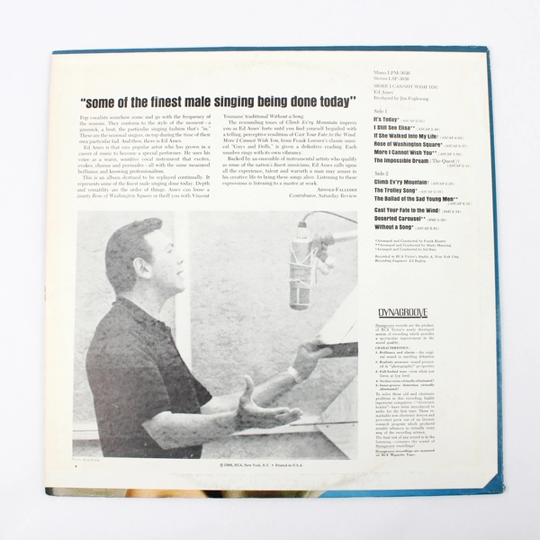 Ed Ames More I Cannot Wish You Vinyl Record LP Good Pre-Owned Condition Vintage