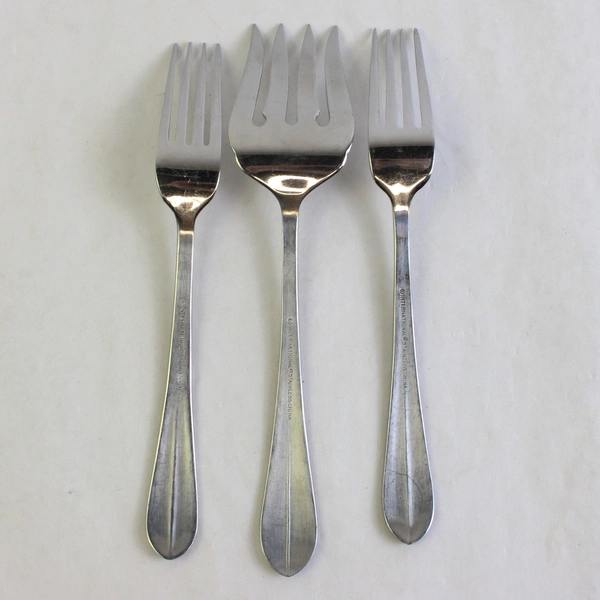 Lot Of 3 International Silver Ridgefield Flatware Seving Fork & 2 Forks