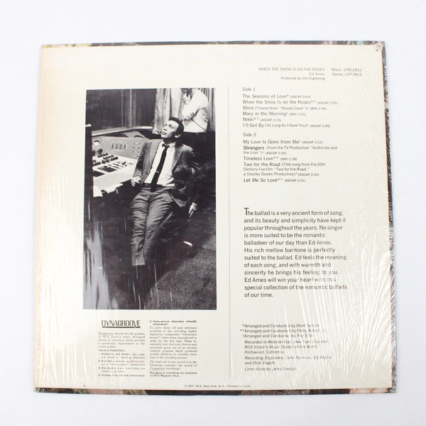 Ed Ames When the Snow Is on the Roses Vinyl LP Record Album Vintage