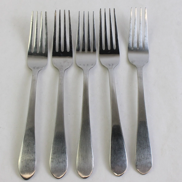 Lot Of 5 International Silver Ridgefield (Stainless) Flatware 8" Forks