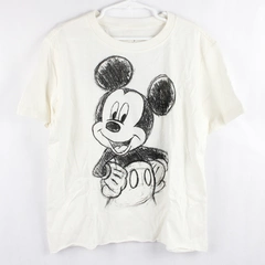 Disney Mickey Mouse Cropped White Graphic T-Shirt Women's XS