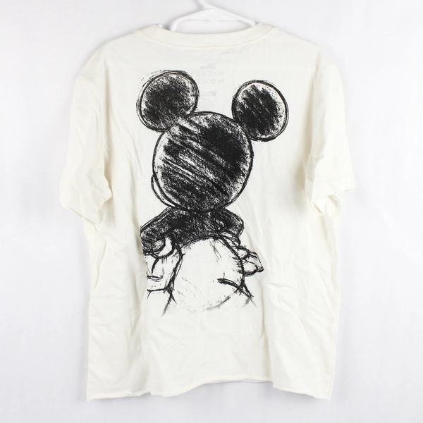 Disney Mickey Mouse Cropped White Graphic T-Shirt Women's XS