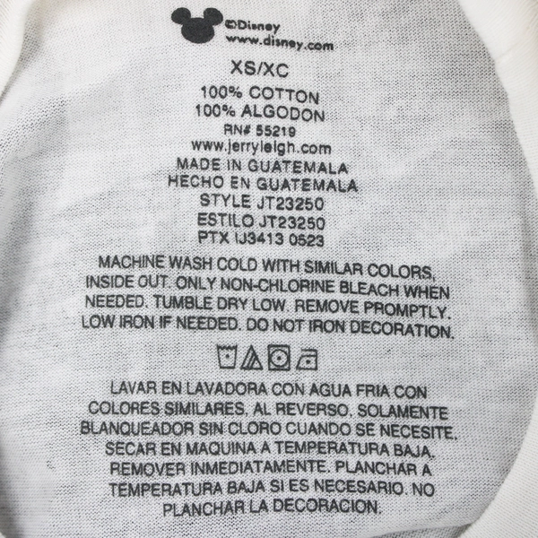 Disney Mickey Mouse Cropped White Graphic T-Shirt Women's XS