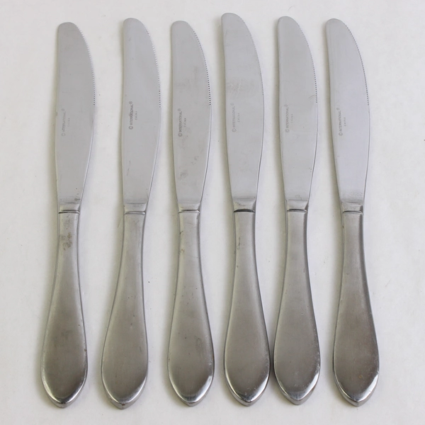 Lot Of 6 International Silver Ridgefield (Stainless) Flatware Solid Knives