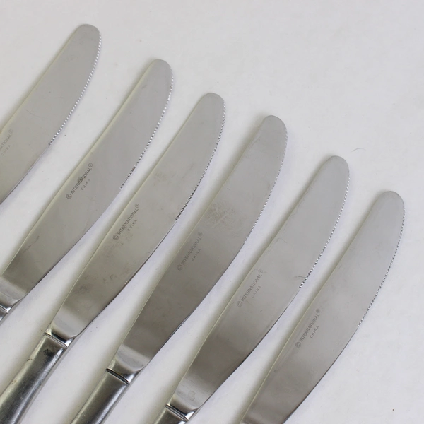 Lot Of 6 International Silver Ridgefield (Stainless) Flatware Solid Knives