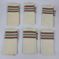 Lot of 6 Really by Carson Yellow Cotton Table Napkins With Stripes