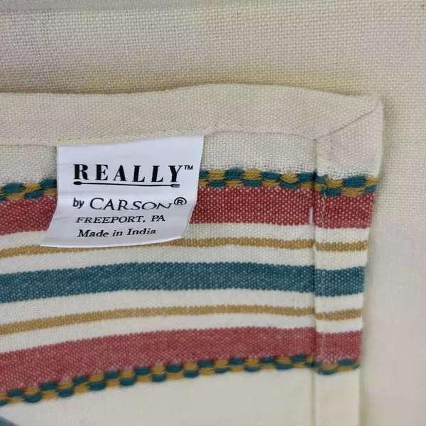 Lot of 6 Really by Carson Yellow Cotton Table Napkins With Stripes