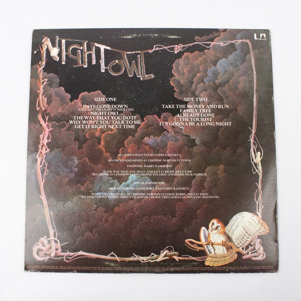 Gerry Rafferty Night Owl 1979 Vinyl LP United Artists Classic 70's Rock Record