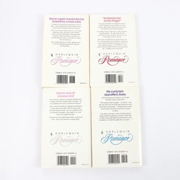 Lot of 4 Vintage Harlequin Romance Novels 1990 & 1991 Paperback