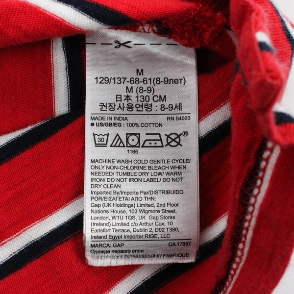 GAP Kids Red Blue White Striped Polo Boys' Size Medium