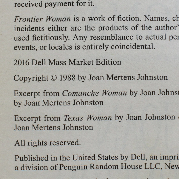 Frontier Woman by Joan Johnston 2016 Paperback