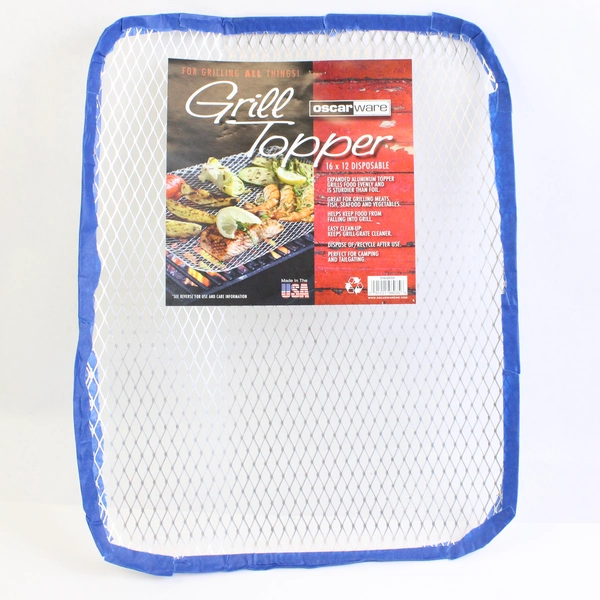 Lot Of 2 Oscarware Disposable Grill Toppers Metal 16" x 12" & 11" x 7"