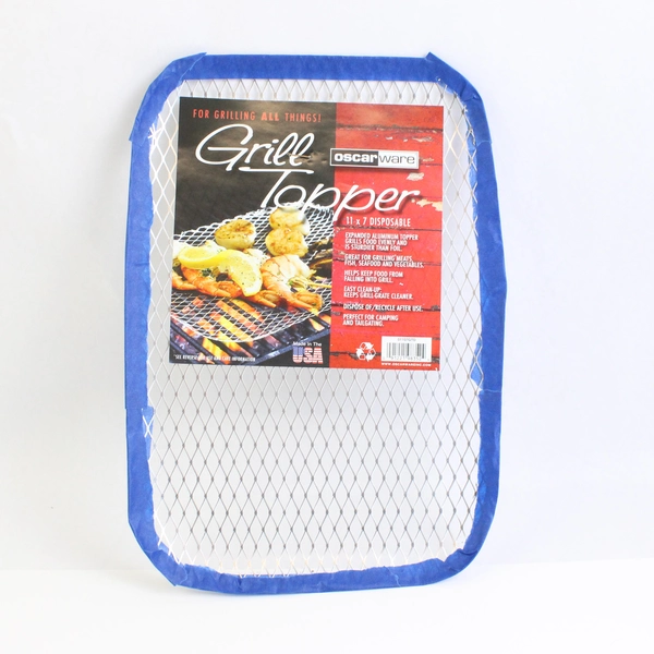Lot Of 2 Oscarware Disposable Grill Toppers Metal 16" x 12" & 11" x 7"