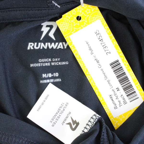 Runway Rise Above Black Athletic Hoodie Boys' Medium 8-10 NWT