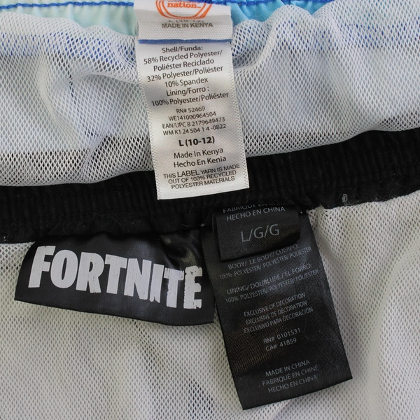 Lot of 2 Swim Trunks Boys' Size Large Ocean and Fortnite Themes