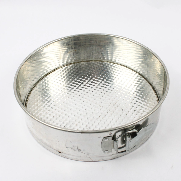 Lot Of 2 Unbranded Round Metal Cake Pan/Mold Removable Bottoms 9"/10" Dia x 3"