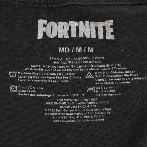 Fortnite Supply Llama Black Graphic T-Shirt Boys' Size Medium