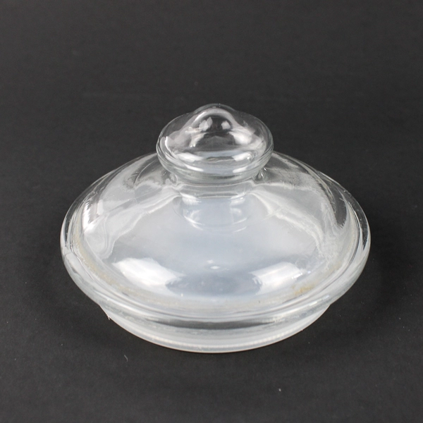 Ribbed Glass Storage Jar with Lid 7.25 Inch