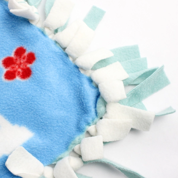 Handmade Multicolor Retro Paris Themed Fleece Tie Blanket 56" x 64"