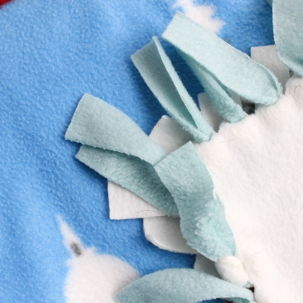 Handmade Multicolor Retro Paris Themed Fleece Tie Blanket 56" x 64"