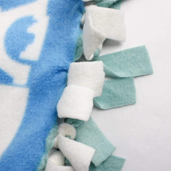 Handmade Multicolor Retro Paris Themed Fleece Tie Blanket 56" x 64"