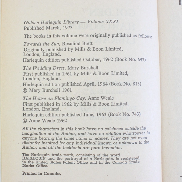 Golden Harlequin Library Book Set Volume 31 1970 Hardcover