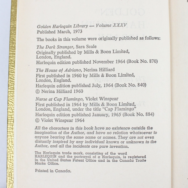 Golden Harlequin Library Book Set - Volume 35 (1970, Hardcover)