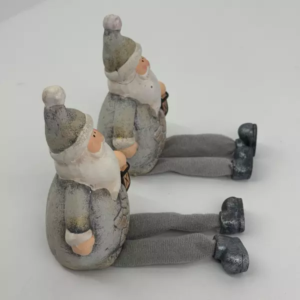 Set of 2 Christmas Santa Shelf Sitter Figurines