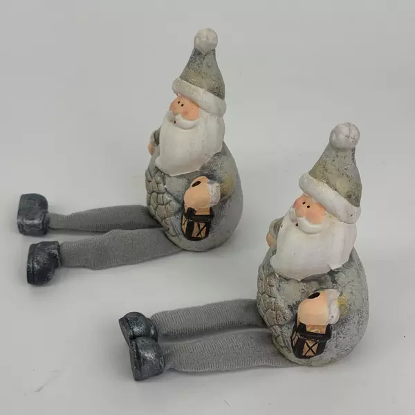 Set of 2 Christmas Santa Shelf Sitter Figurines