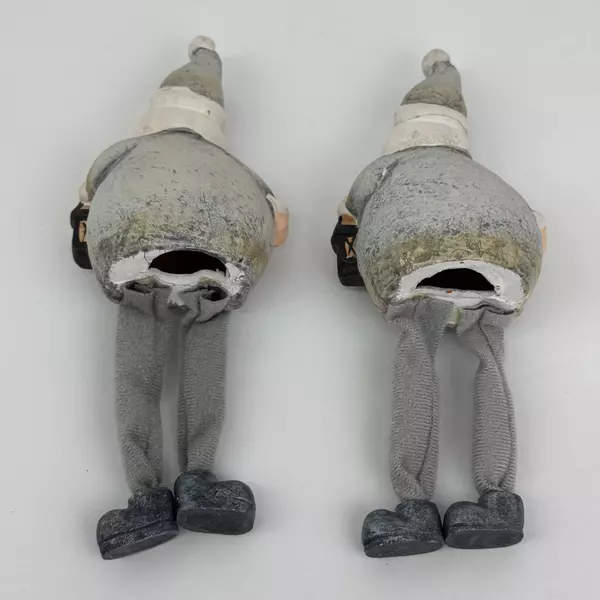 Set of 2 Christmas Santa Shelf Sitter Figurines