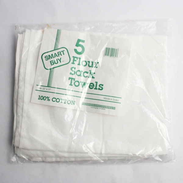 Benhar-Angus Mills Smart Buy 5 Flour Sack Towels 22" x 37" White Cotton