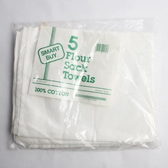 Benhar-Angus Mills Smart Buy 5 Flour Sack Towels 22" x 37" White Cotton
