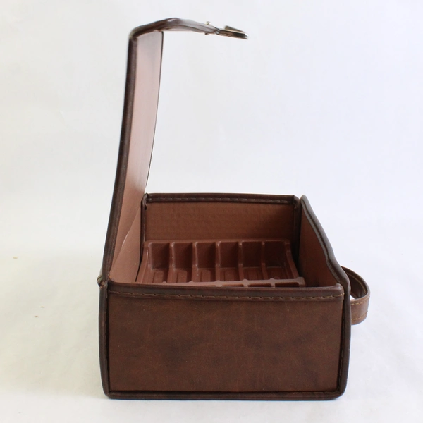 Service MFG Co Briefcase Cassette Holder W/ Vintage Snoopy Sticker 12 Tapes