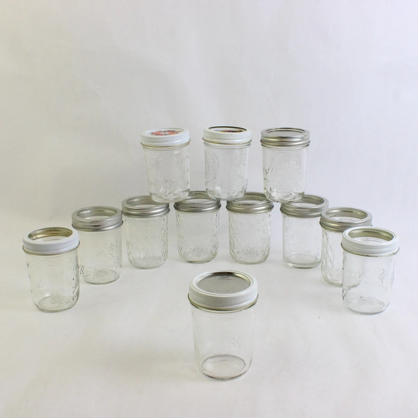 Lot of 12 Ball And Kerr Six Ounce Canning Jars With Rings