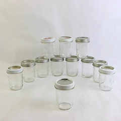 Lot of 12 Ball And Kerr Six Ounce Canning Jars With Rings