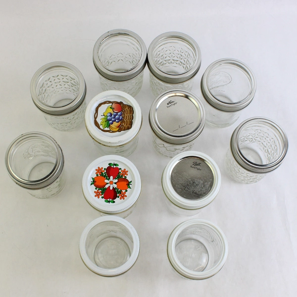 Lot of 12 Ball And Kerr Six Ounce Canning Jars With Rings