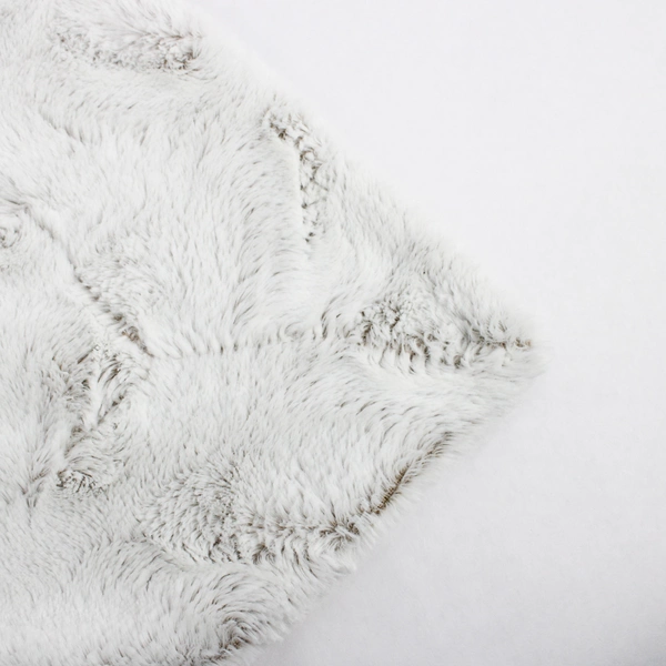 Max Studio Home Throw Blanket Solid Beige/White Fuzzy 54" x 66"