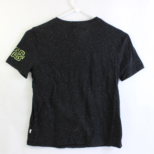 GAP Speckled Black Star Wars Graphic T-Shirt Youth Size Large