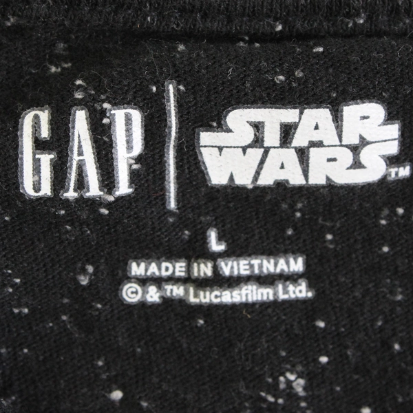 GAP Speckled Black Star Wars Graphic T-Shirt Youth Size Large