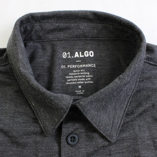 01.Algo Charcoal Gray Performance Polo Men's Size Medium