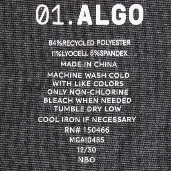 01.Algo Charcoal Gray Performance Polo Men's Size Medium