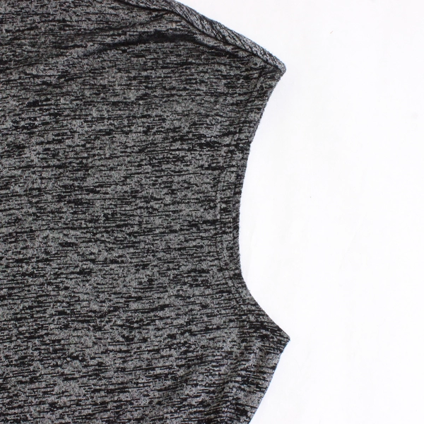 White House Black Market Gray and Black V-Neck Sleeveless Top Women's Medium