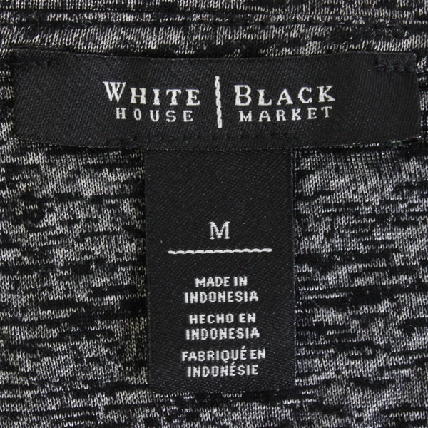 White House Black Market Gray and Black V-Neck Sleeveless Top Women's Medium