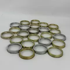 Lot of 24 Used Wide Mouth Canning Jar Rings Gold And Silver