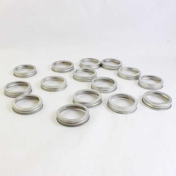 Lot of 24 Used Narrow Mouth Canning Jar Rings Gold White And Silver