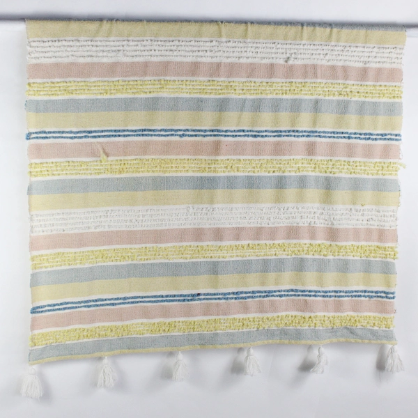 Max Studio Home Throw Blanket Multicolor Pastel W/ Tassels 27" x 33"